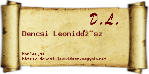Dencsi Leonidász névjegykártya